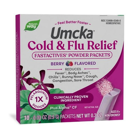 Umcka Cold And Flu Relief FastActives Berry 10 Packets by Nature's Way