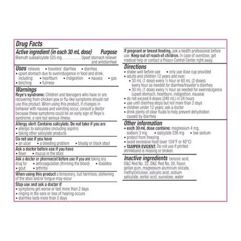 Pepto-Bismol, Bismuth Subsalicylate Liquid Cherry, 8 Oz Pepto-Bismol